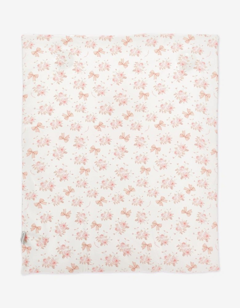 Baby Girls Reversible Puppy & Bows Blanket in Pink (90cm)