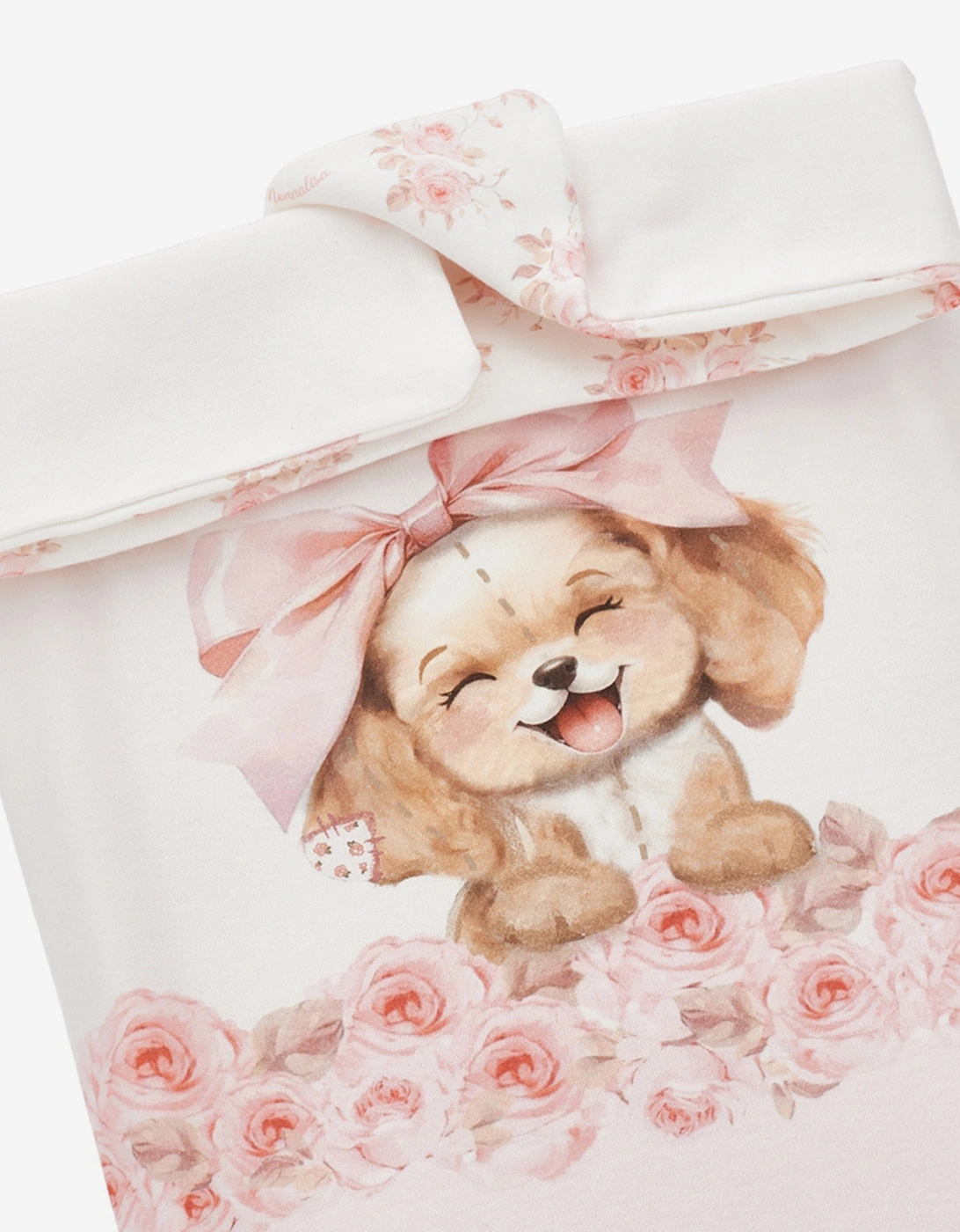 Baby Girls Reversible Puppy & Bows Blanket in Pink (90cm)
