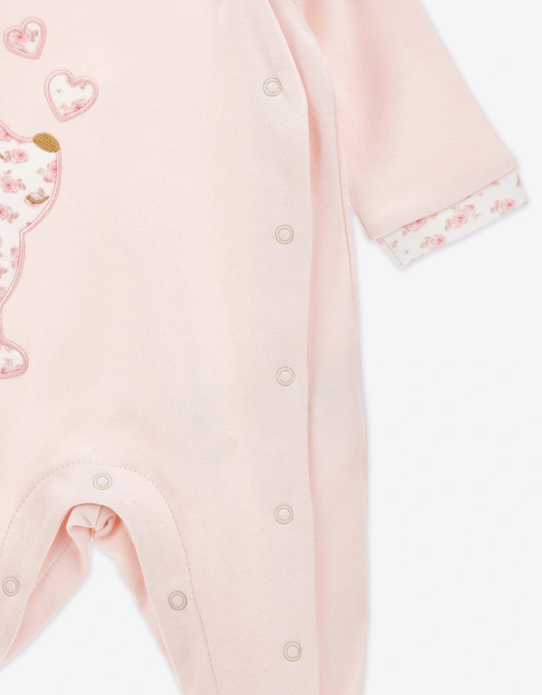 Baby Girls Puppy Babygrow in Pink