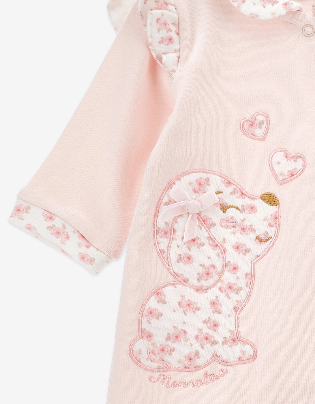 Baby Girls Puppy Babygrow in Pink