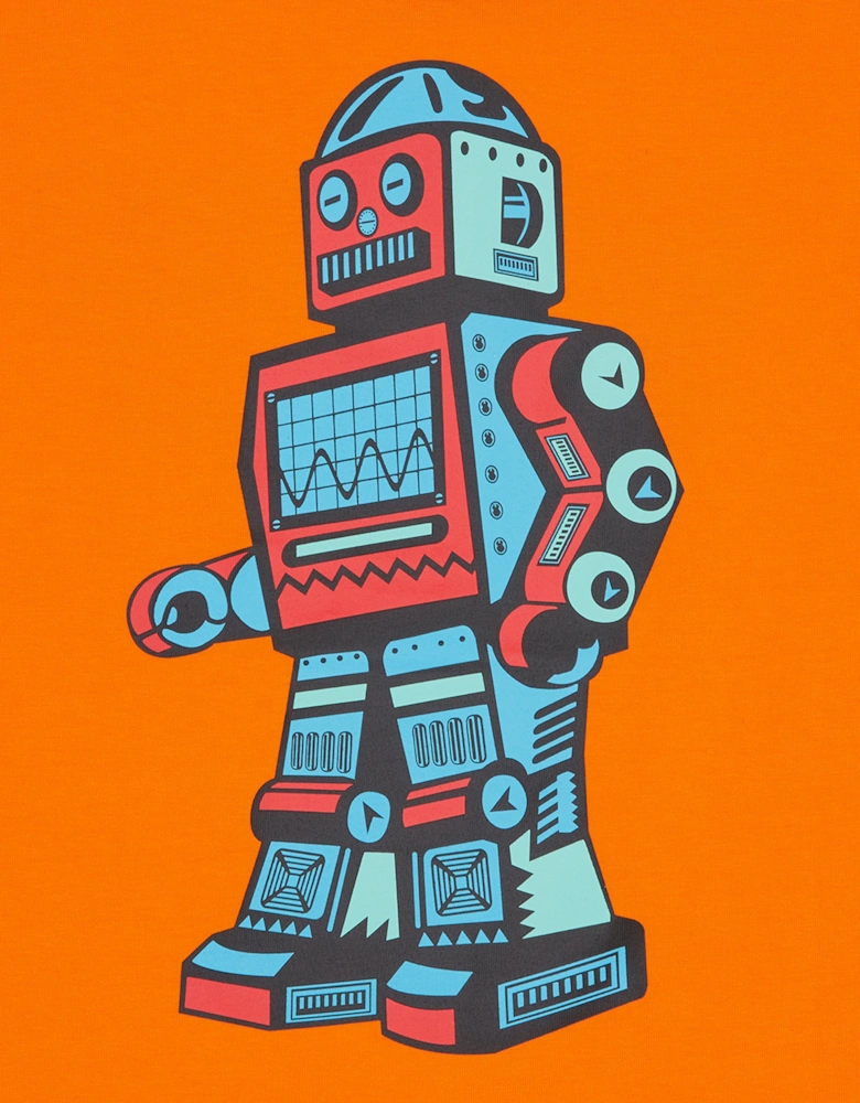 Boys Jumble Logo T-Shirt in Orange