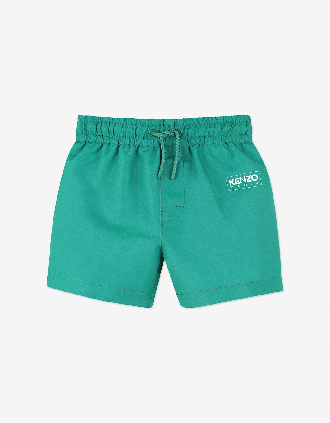 Baby Boys Logo Swim Shorts in Green, 5 of 4