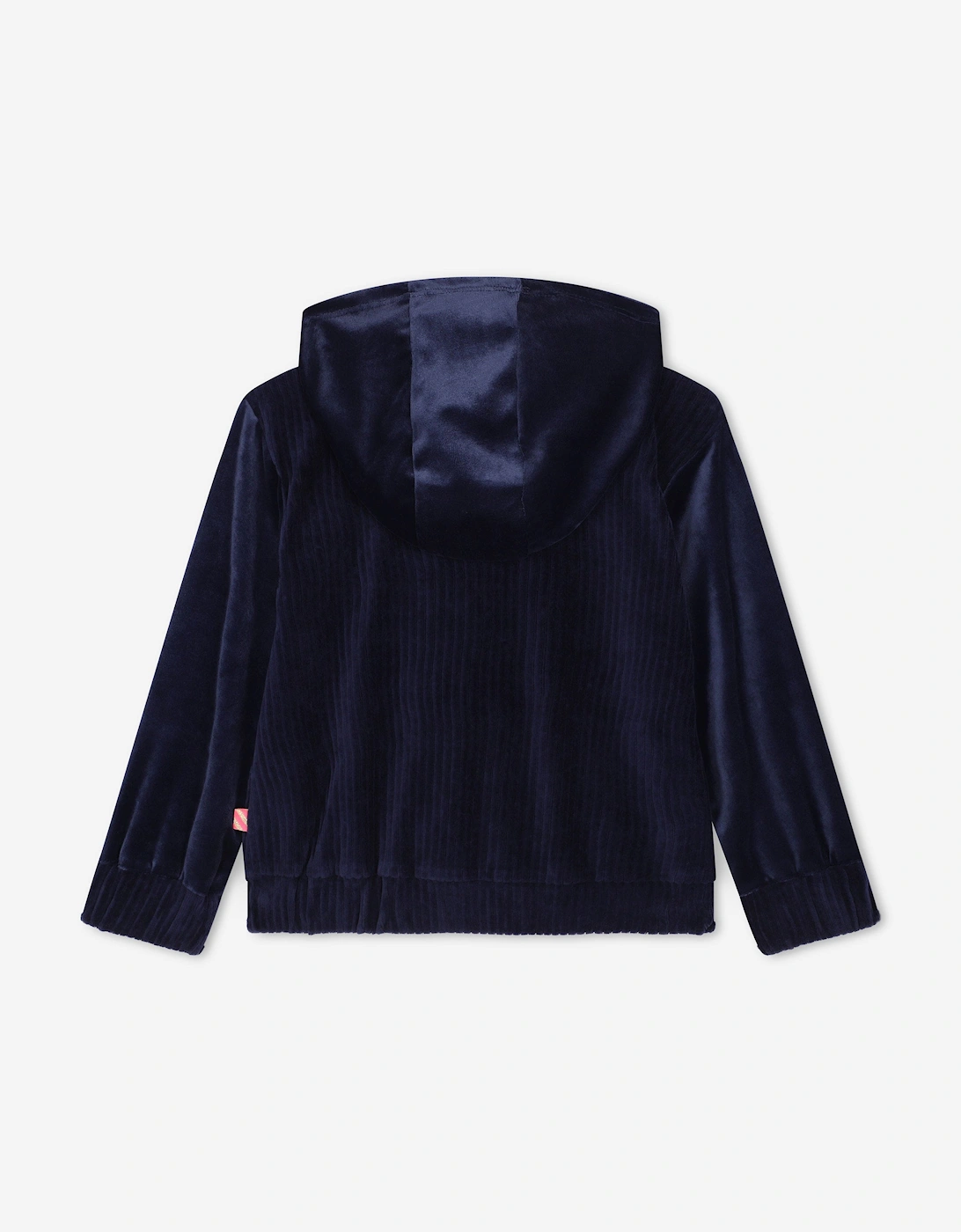 Billieblush Girls Velour Zip Up Top in Navy
