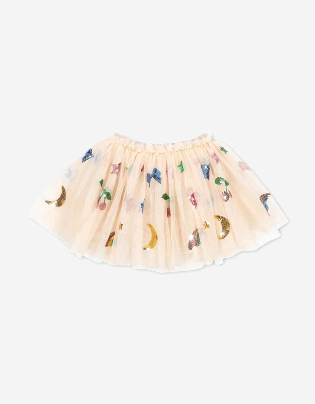 Girls Yvonne Sequin Embroidered Skirt in Ivory