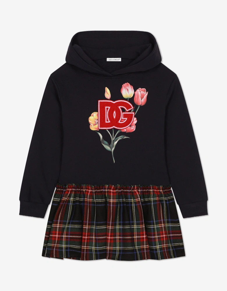 Girls Tartan Tulip Sweater Dress in Multicolour