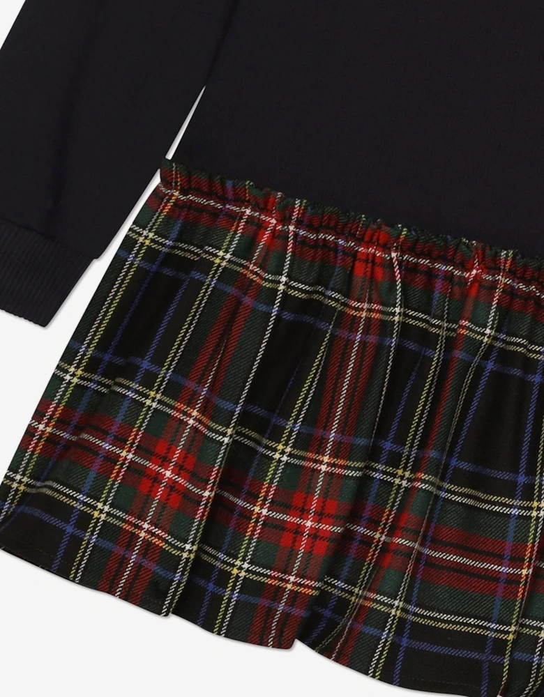Girls Tartan Tulip Sweater Dress in Multicolour