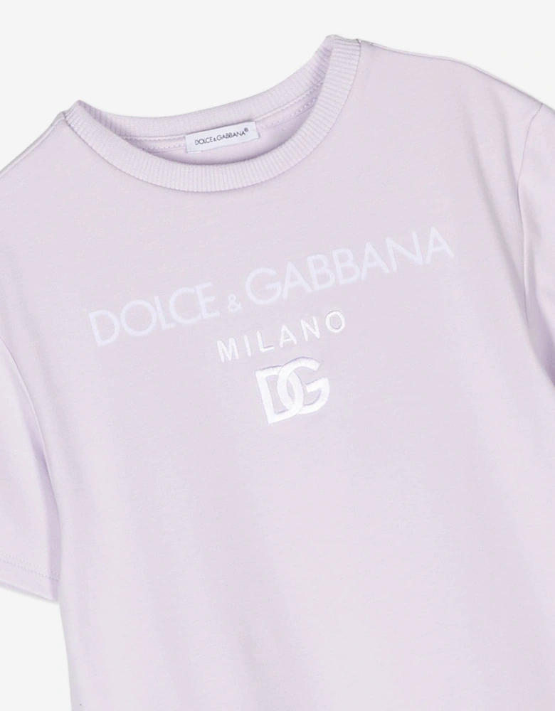 Girls Logo Jersey Dress in Purple