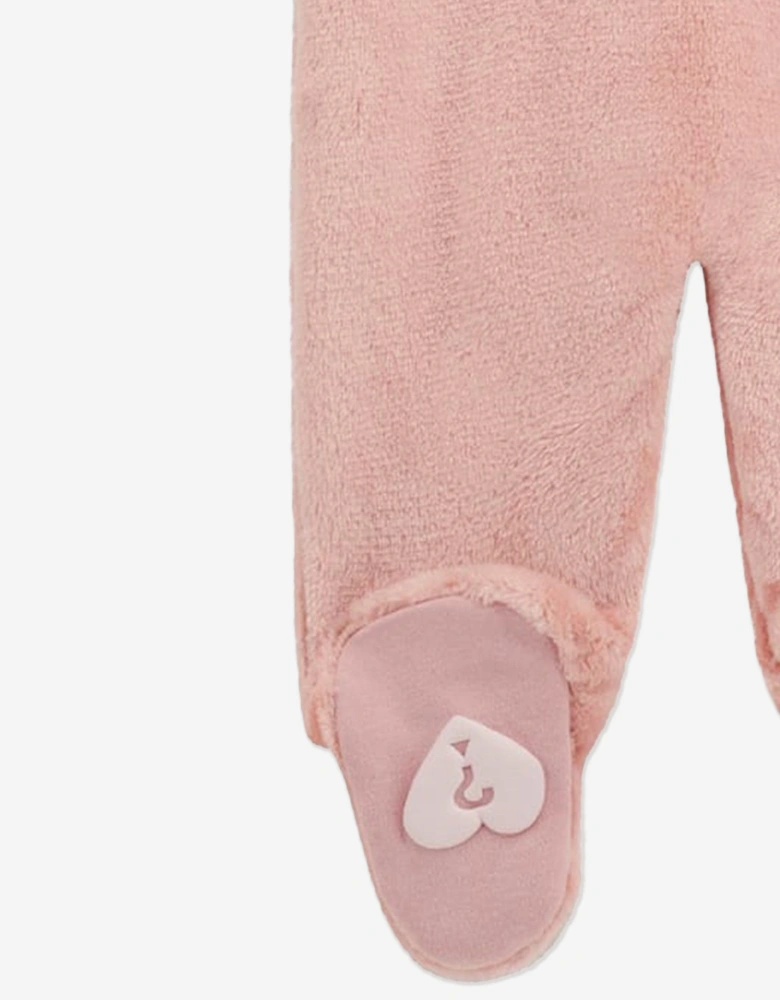 Baby Girls Faux Fur Babygrow in Pink