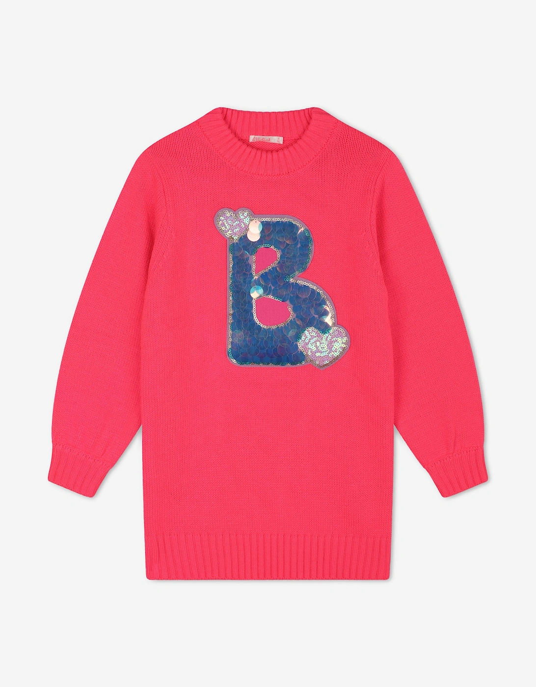 Billieblush Girls Knitted Dress in Pink, 5 of 4
