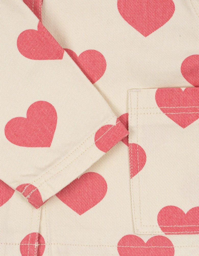 Girls Hearts Magot Collar Jacket in Ivory