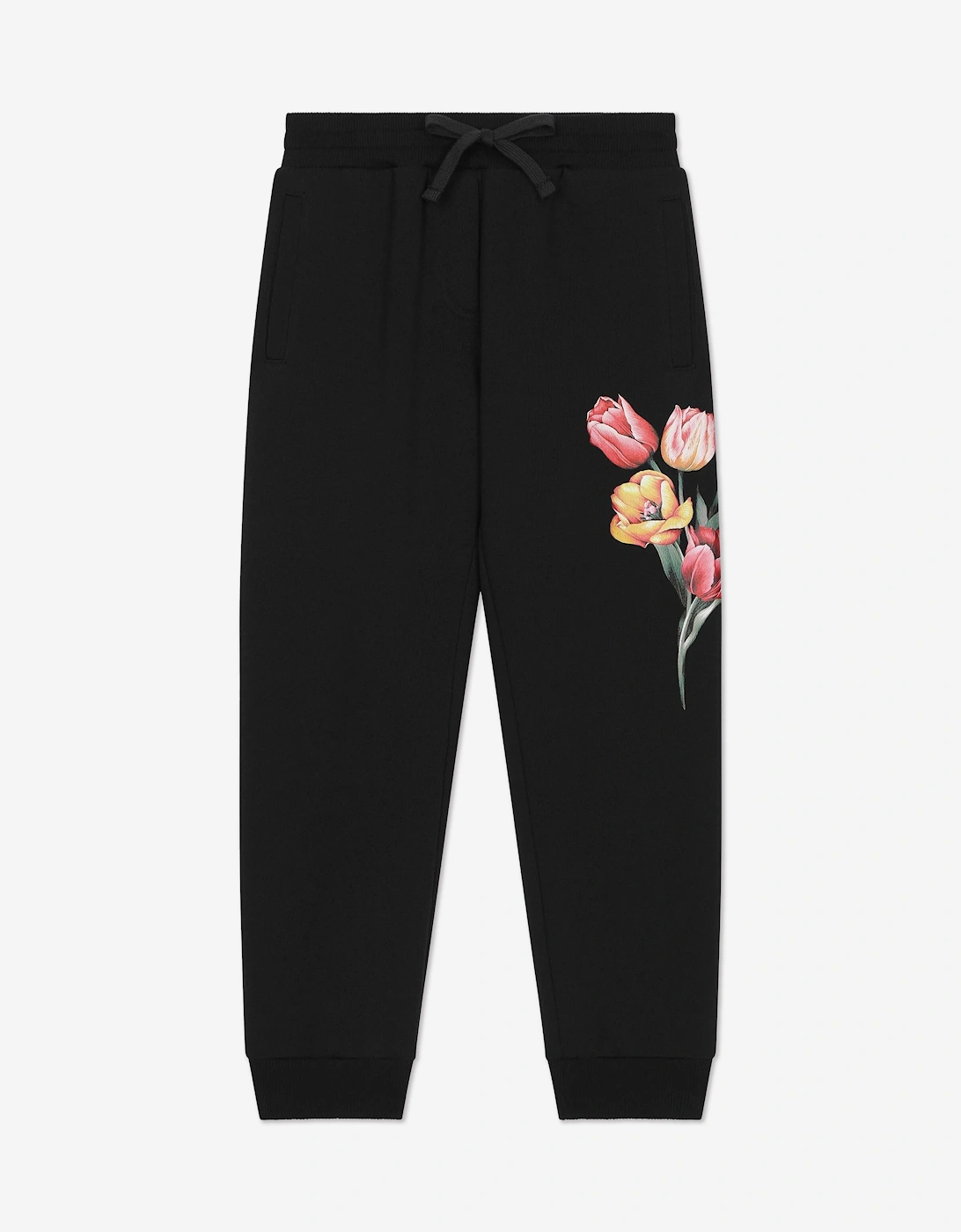 Girls Embroidered Tulip Joggers in Navy, 6 of 5