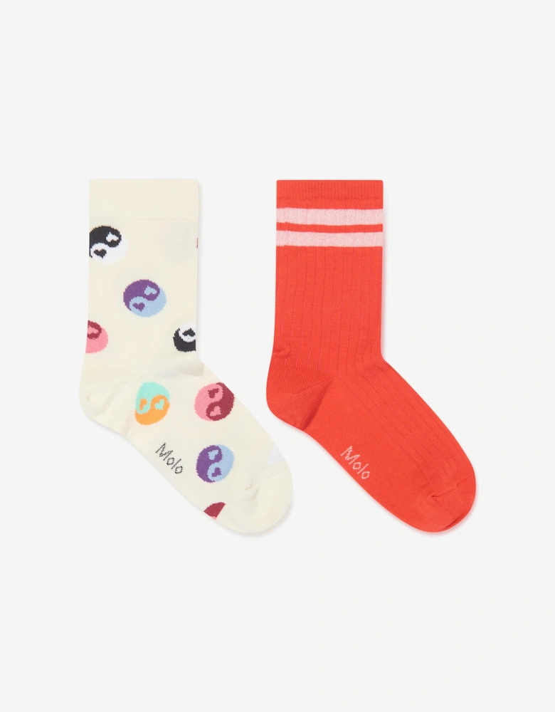 Kids Yin Yang Print Socks Set in Multicolour
