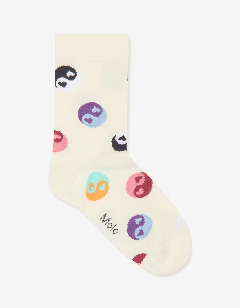 Kids Yin Yang Print Socks Set in Multicolour