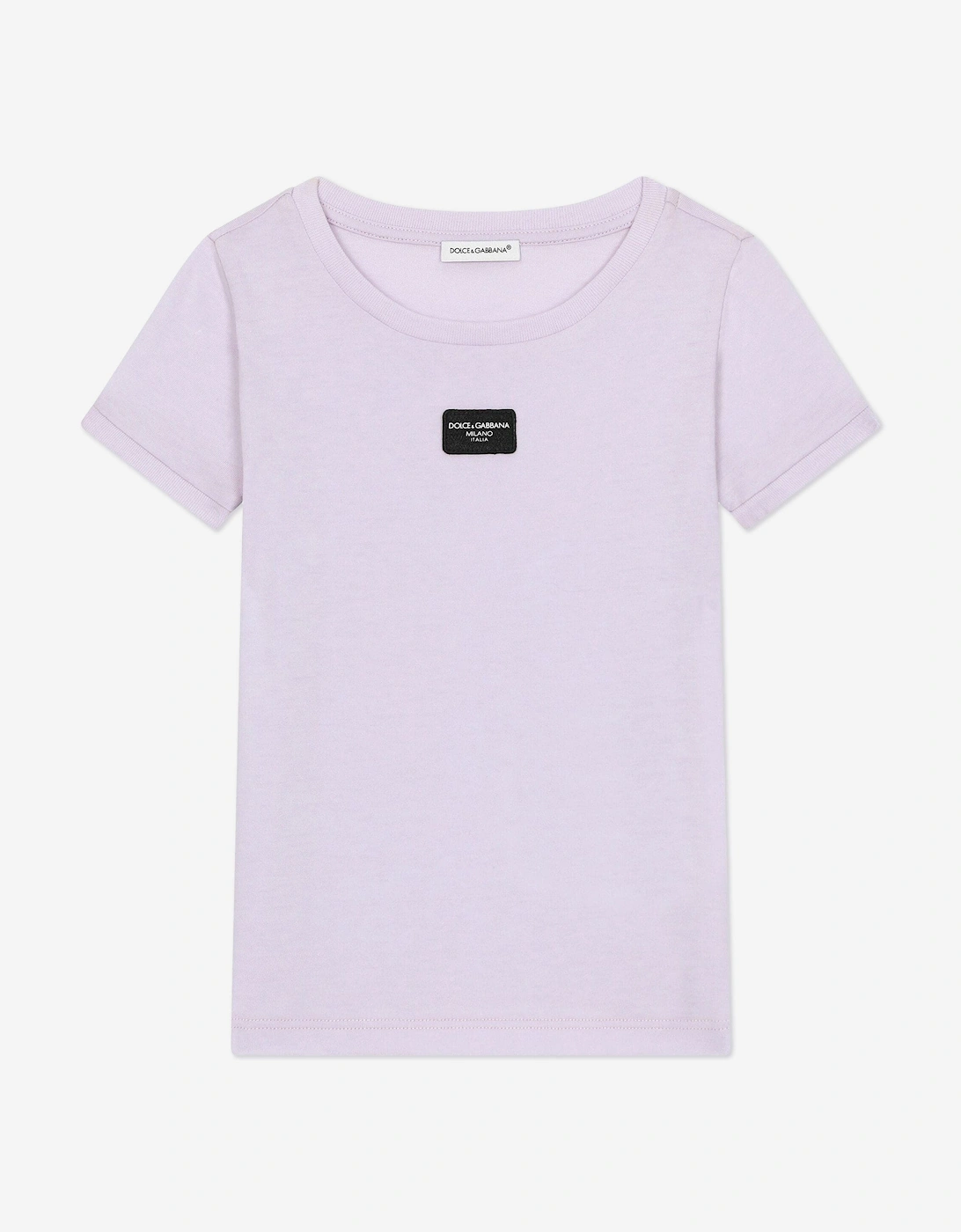 Girls Logo Label T-Shirt in Purple, 5 of 4