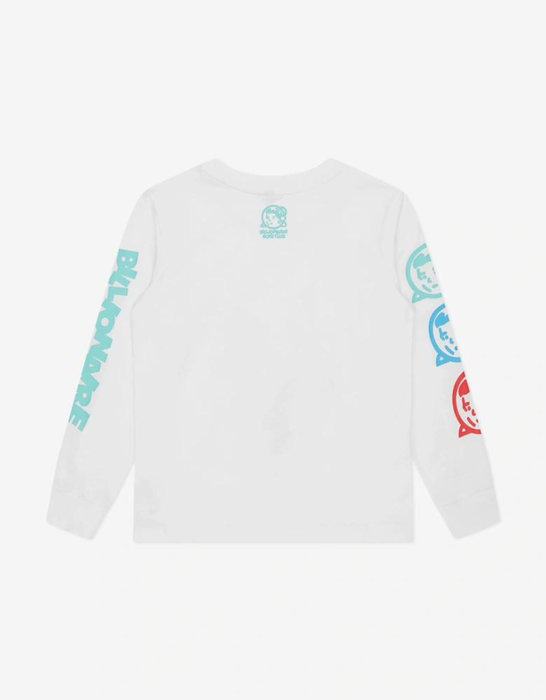 Boys Robot Long Sleeve T-Shirt in White