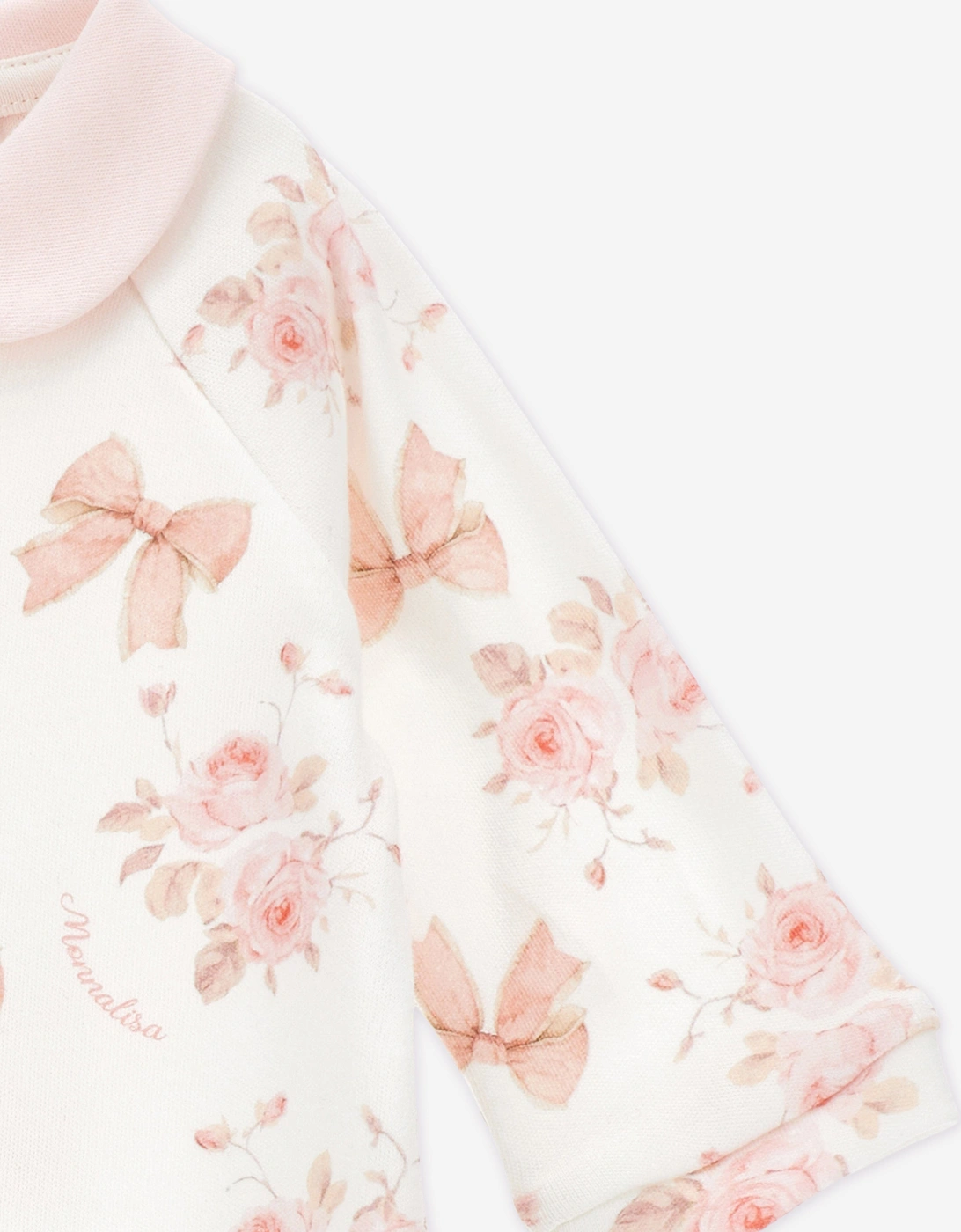 Baby Girls Bow and Flower Print Babygrow in White