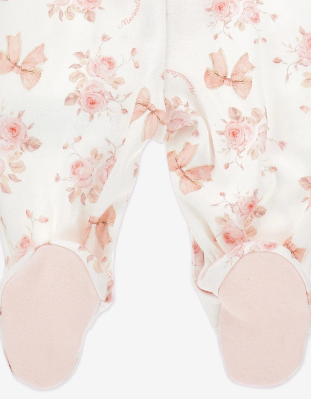 Baby Girls Bow and Flower Print Babygrow in White