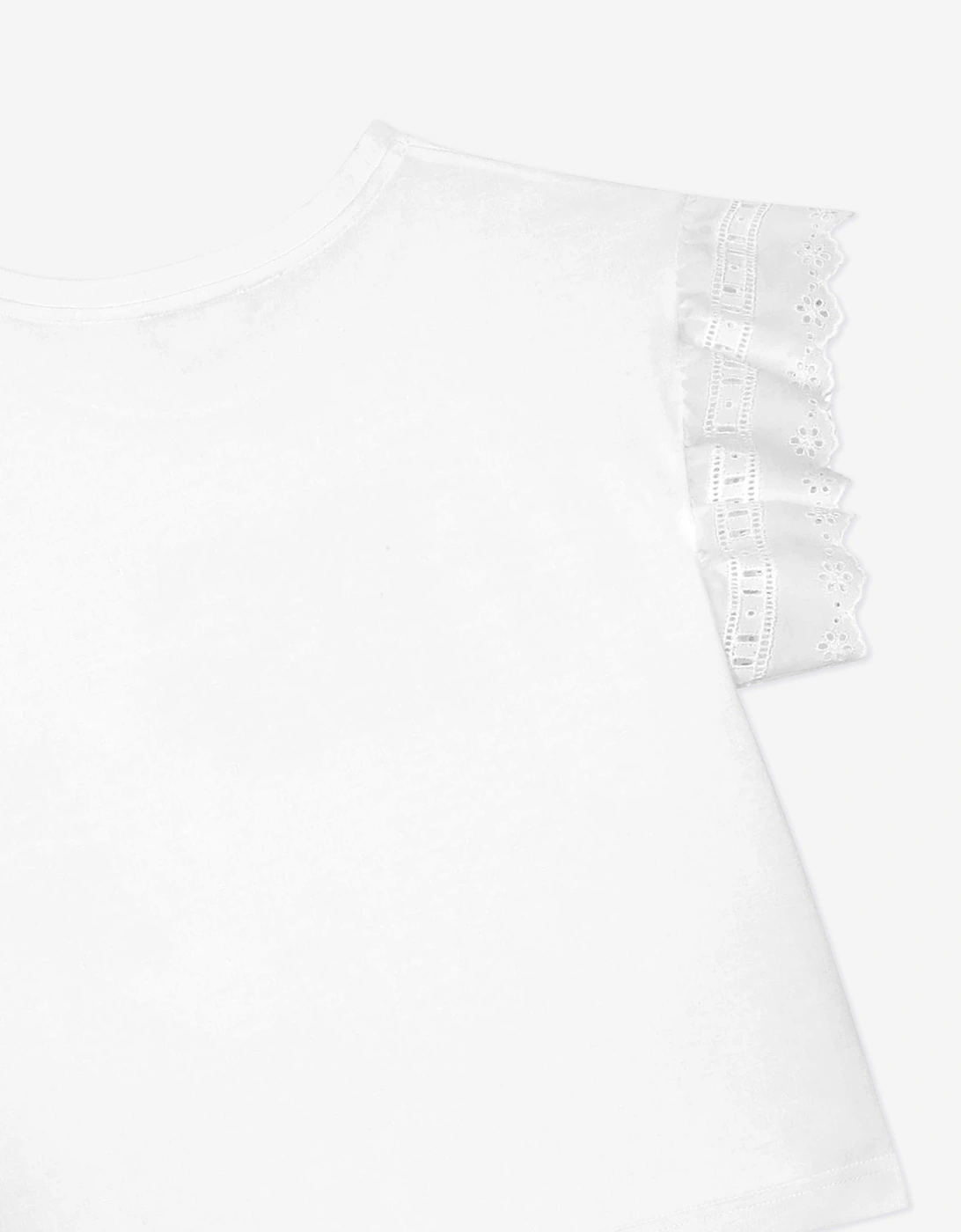 Girls Broderie Anglaise Top in White