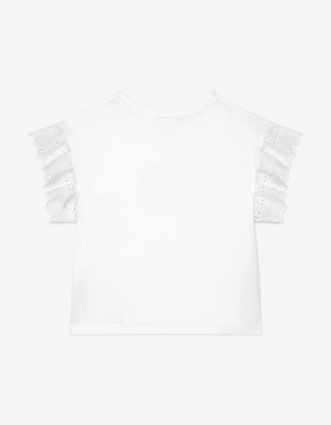 Girls Broderie Anglaise Top in White