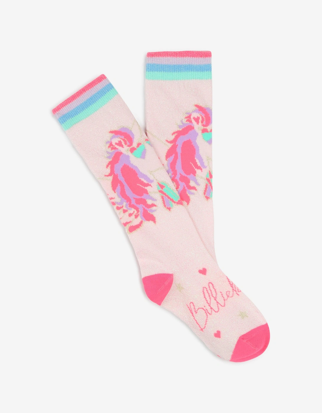 Billieblush Girls Pegasus High Socks in Pink, 5 of 4