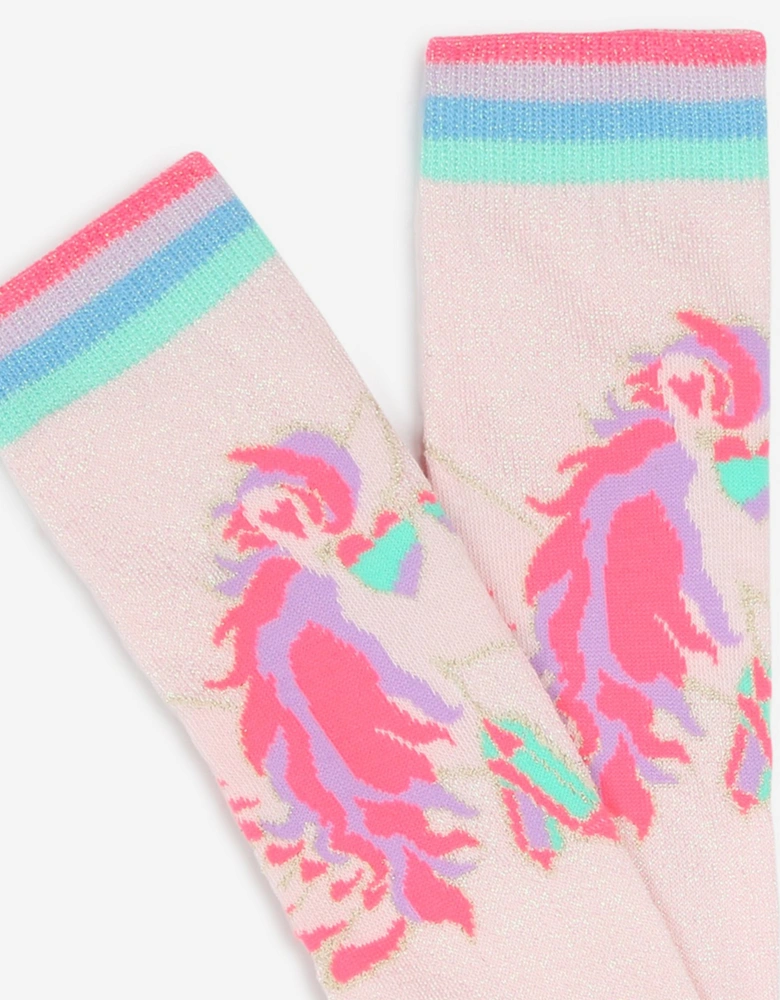 Billieblush Girls Pegasus High Socks in Pink