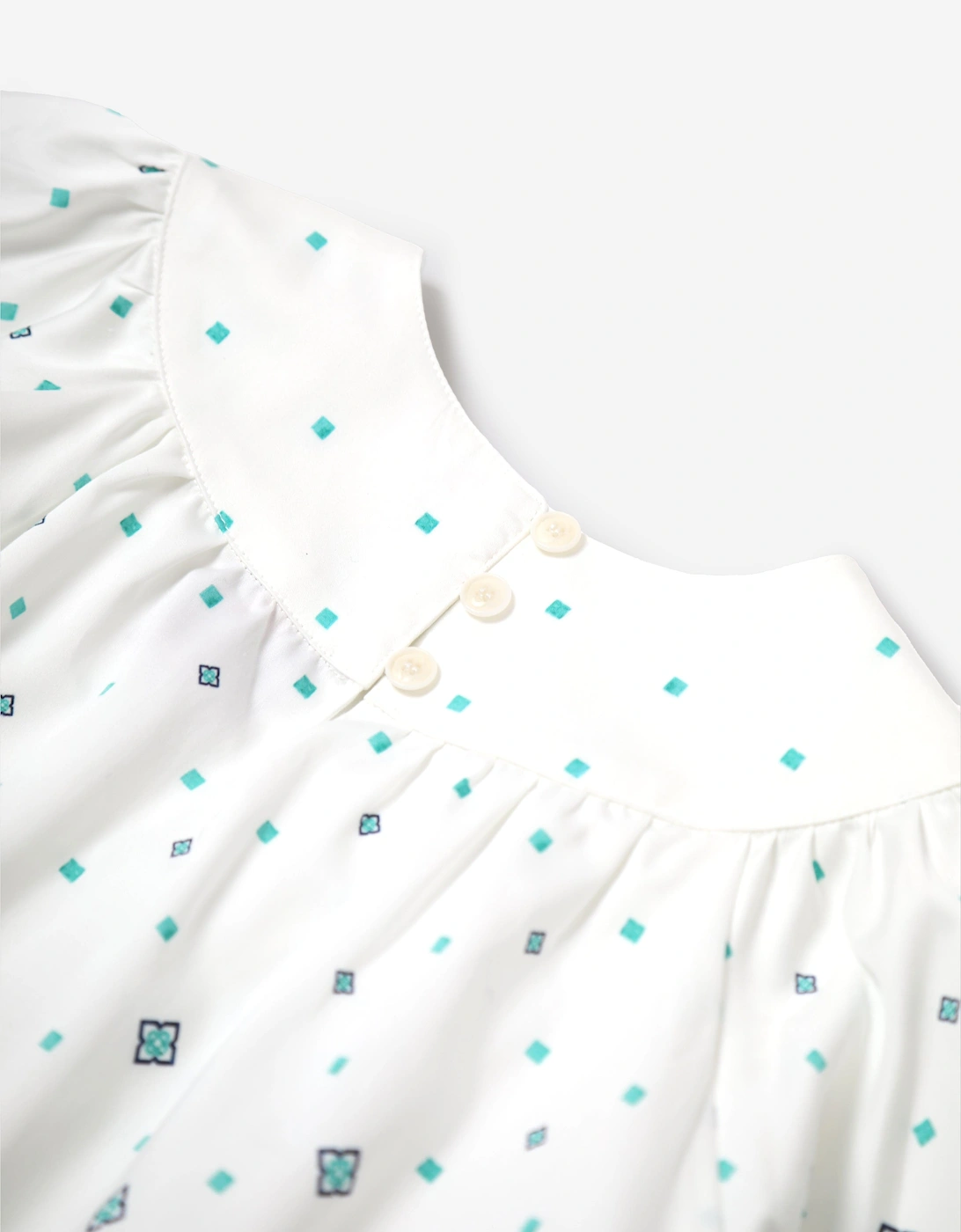Girls Degrade Monogram Gathered Dress in Blue