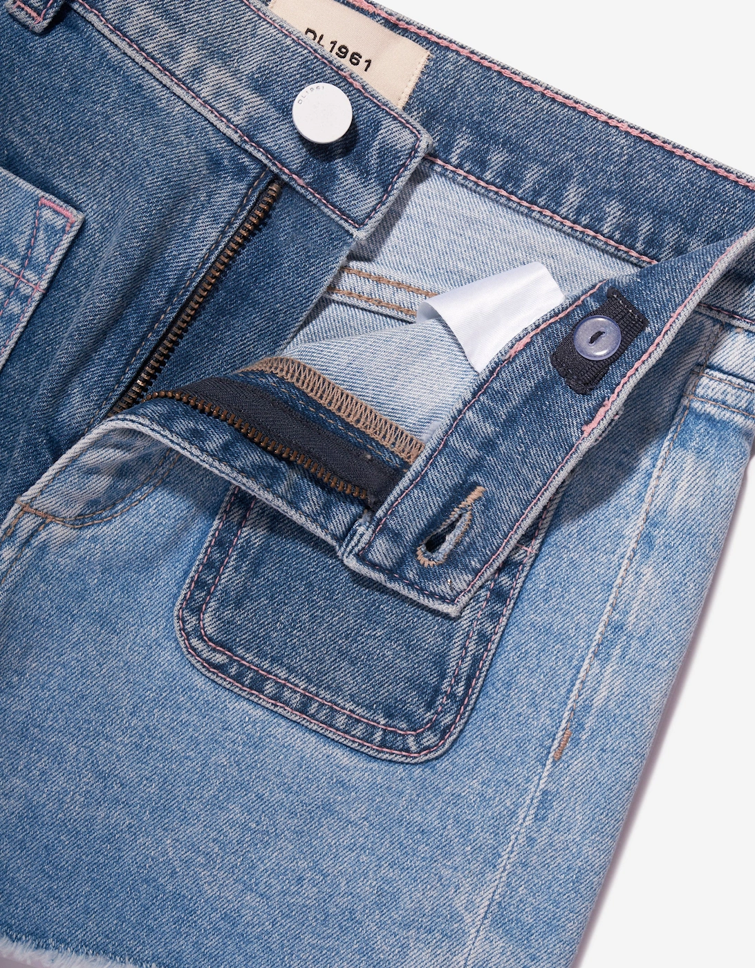 Girls Lucy Blocked High Rise Shorts in Blue