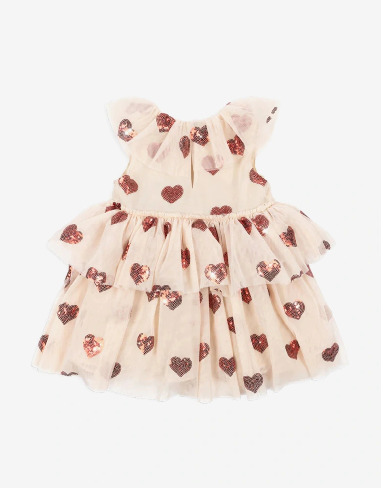 Girls Yvonne Tulle Hearts Fairy Dress in Ivory