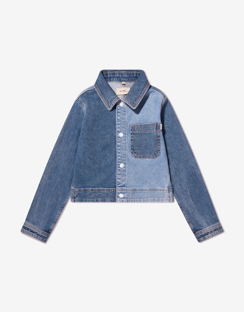 Girls Manning Blocked Jacket in Blue