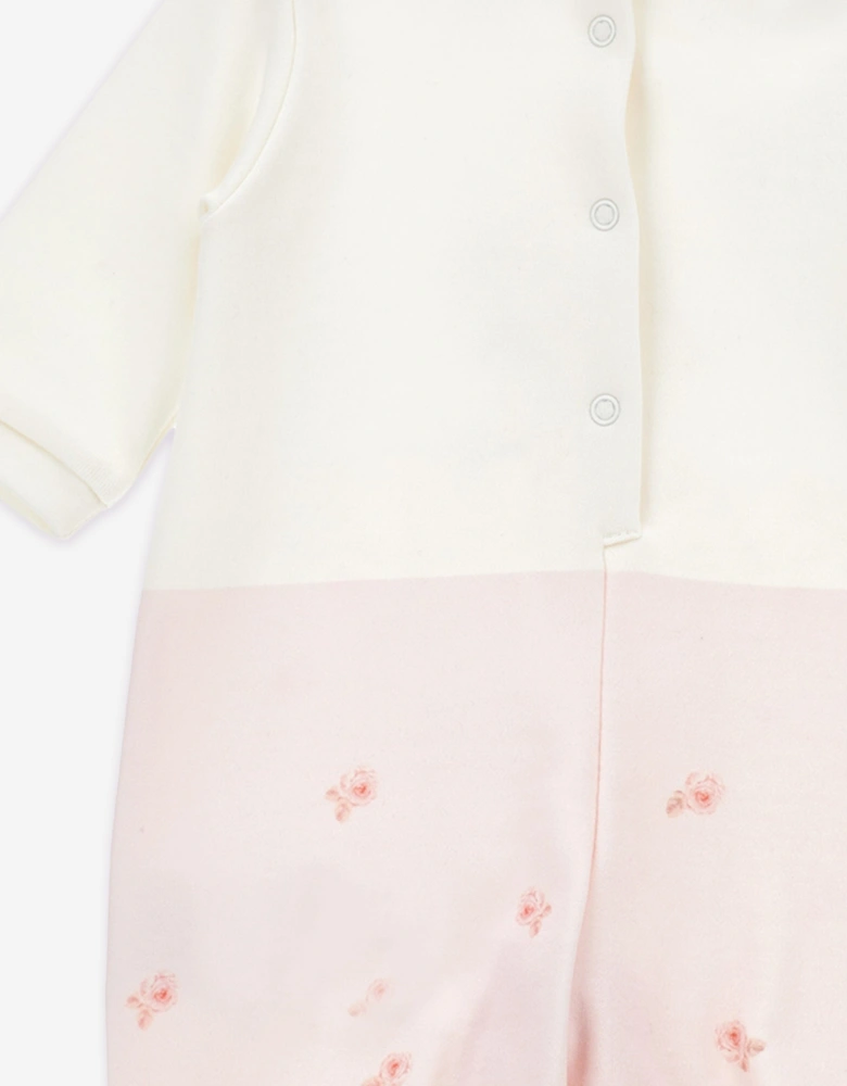 Baby Girls Puppy Print Babygrow in Pink