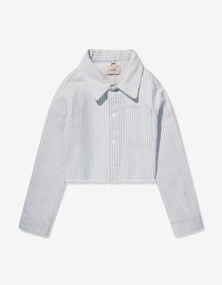 Girls Manning Striped Jacket in Blue