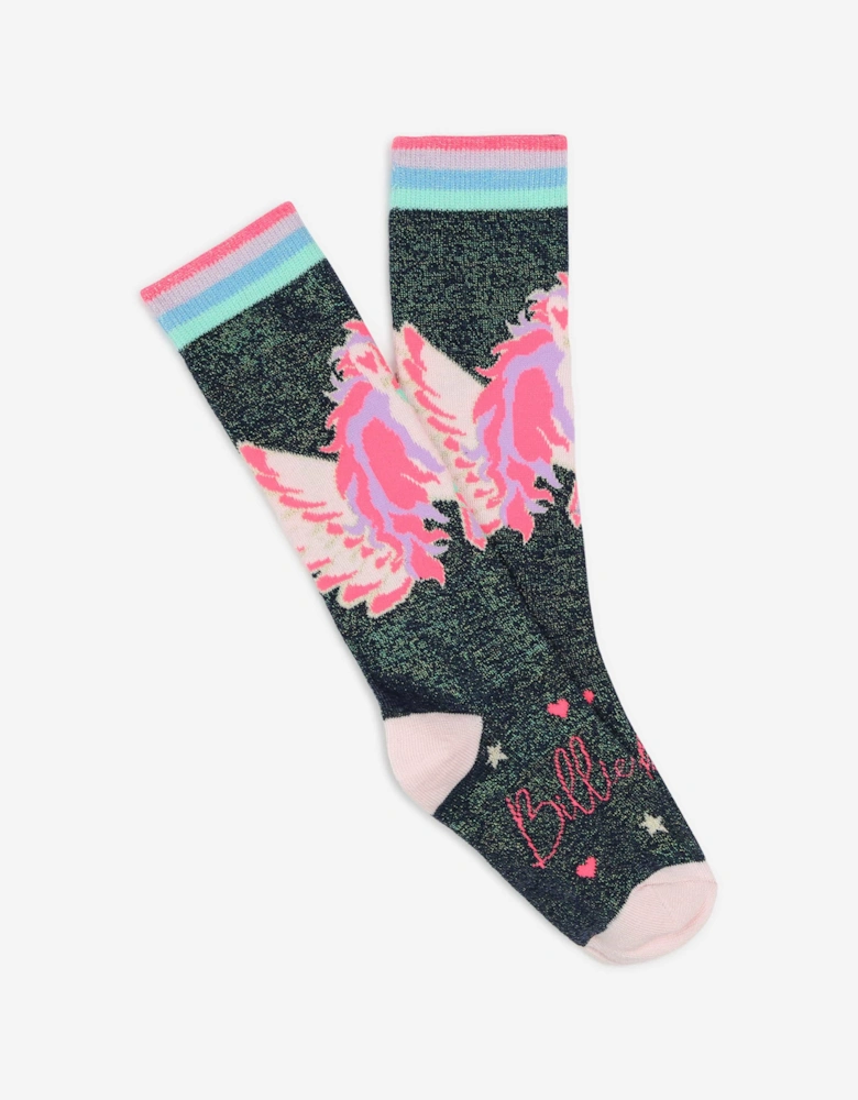 Billieblush Girls Pegasus High Socks in Navy