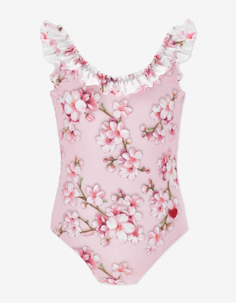 Girls Peach Blossom Swimsuit in Pink