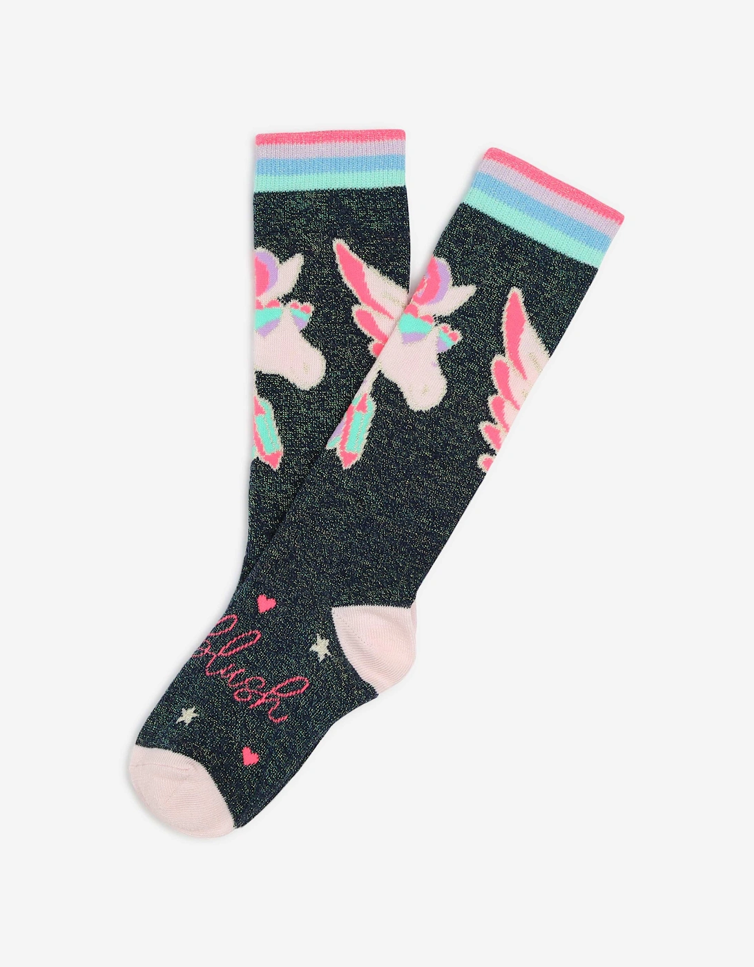 Billieblush Girls Pegasus High Socks in Navy