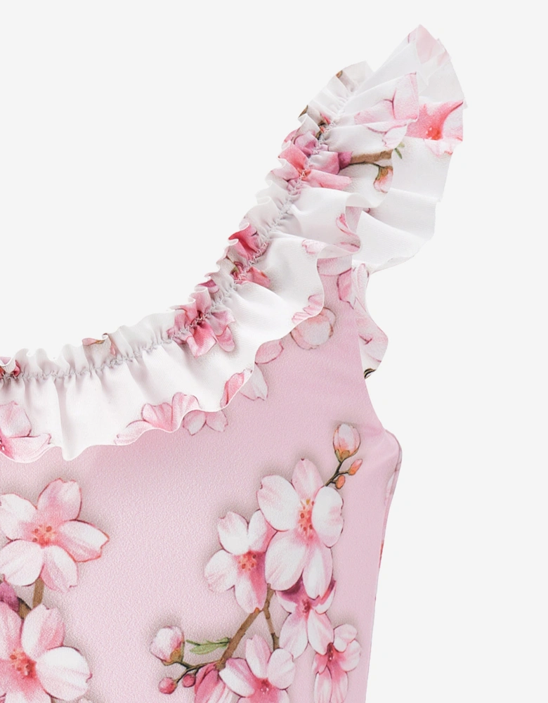 Girls Peach Blossom Swimsuit in Pink