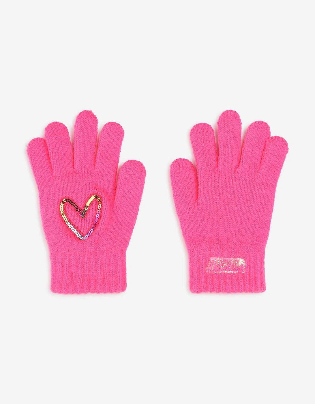 Billieblush Girls Sequin Heart Gloves in Pink, 5 of 4