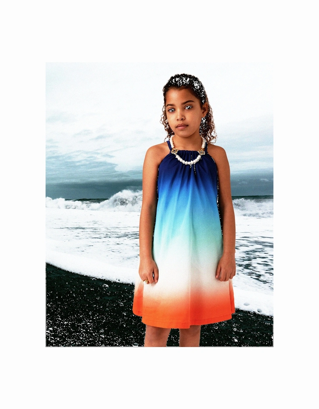 Girls Gradient Summer Dress in Blue