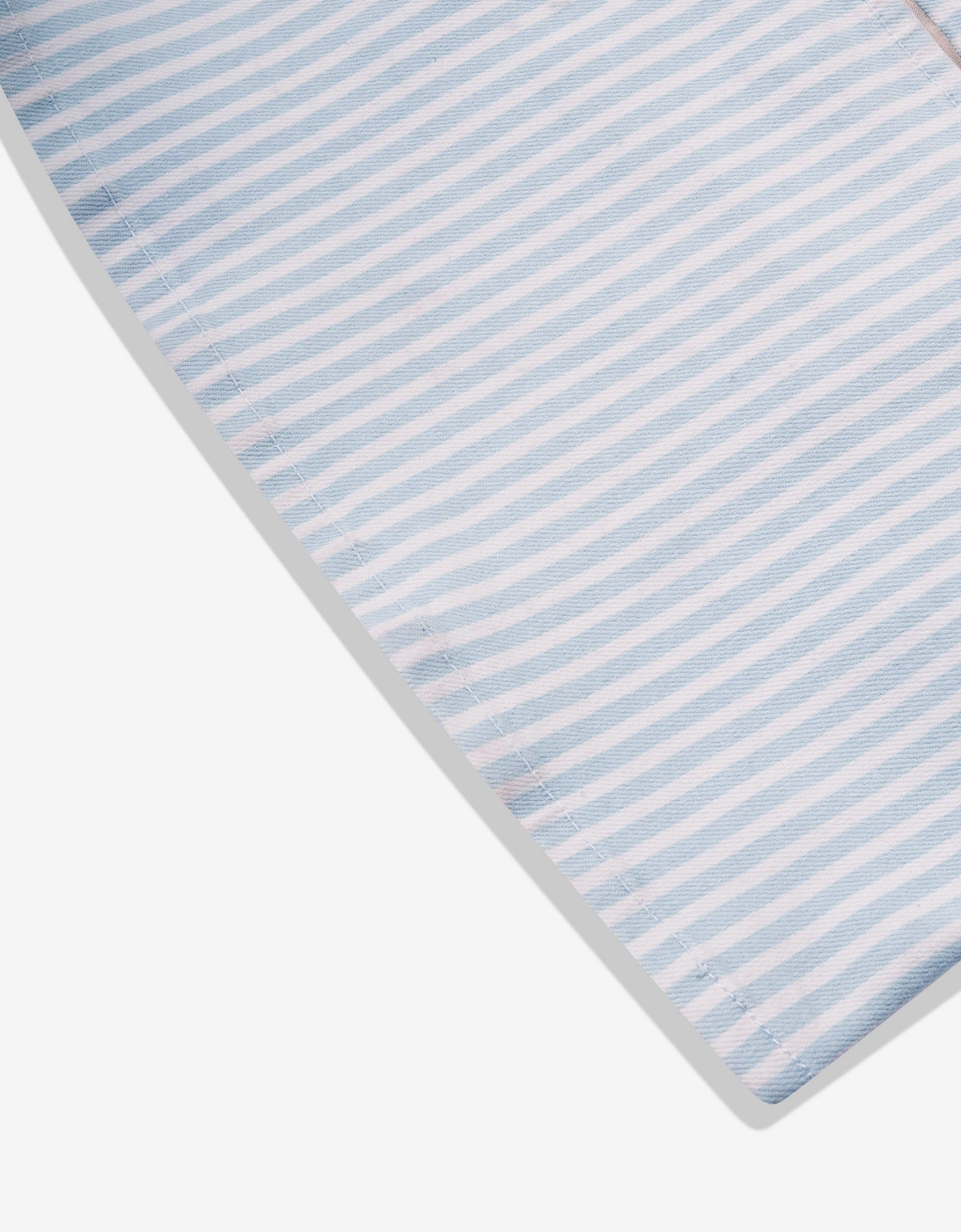Girls Cora Striped Ruffled Crop Top in Blue