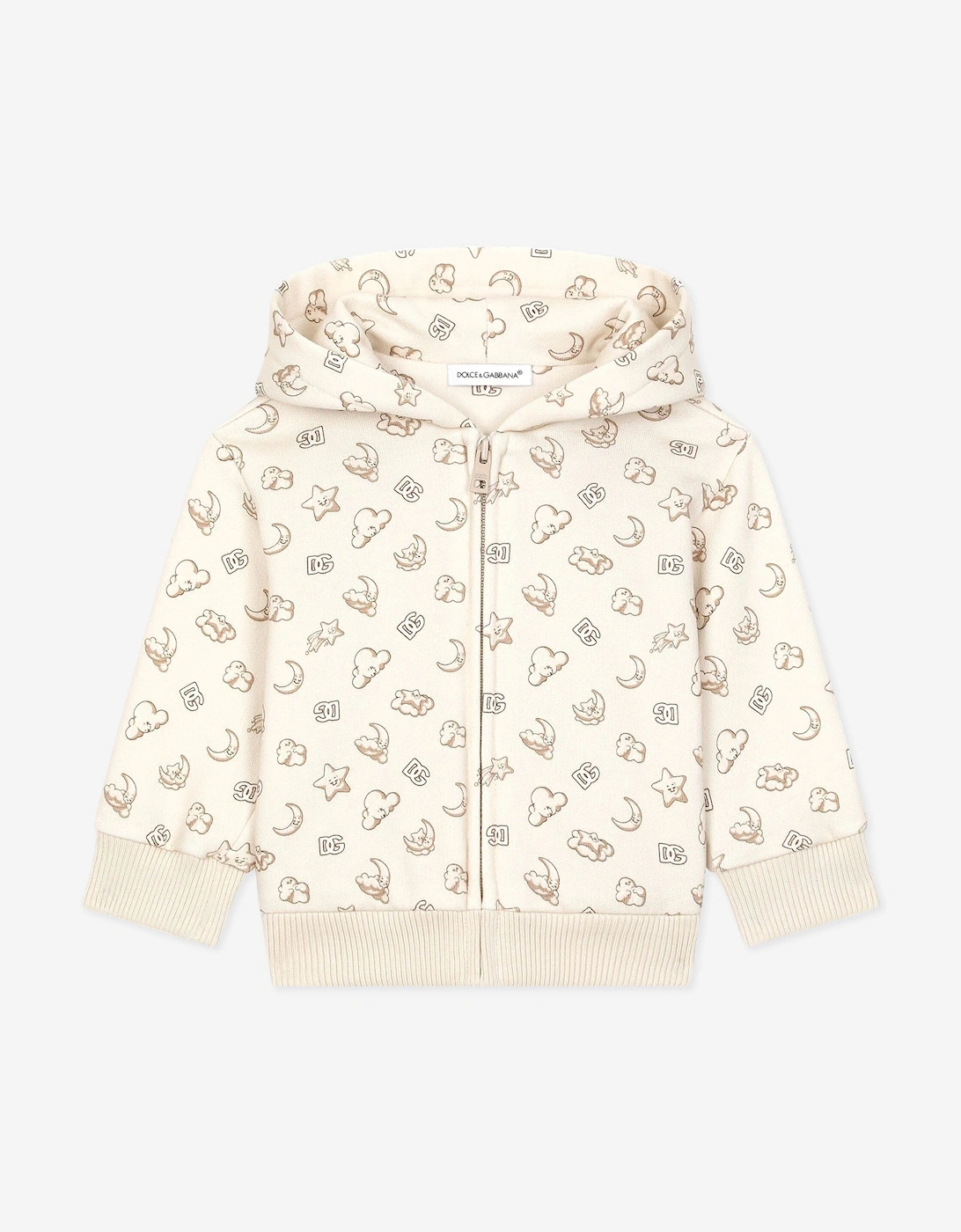 Baby Moon and Star Zip Up Top in Beige, 3 of 2