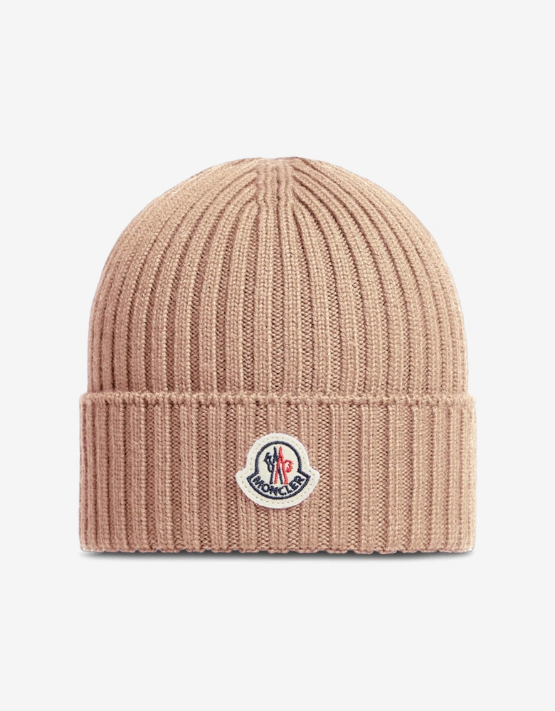 Girls Wool Beanie Hat in Pink