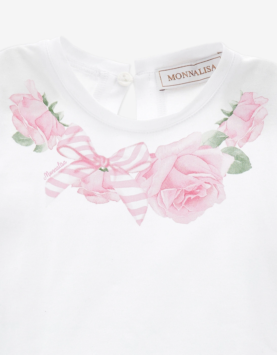 Baby Girls Rose Print T-Shirt in White