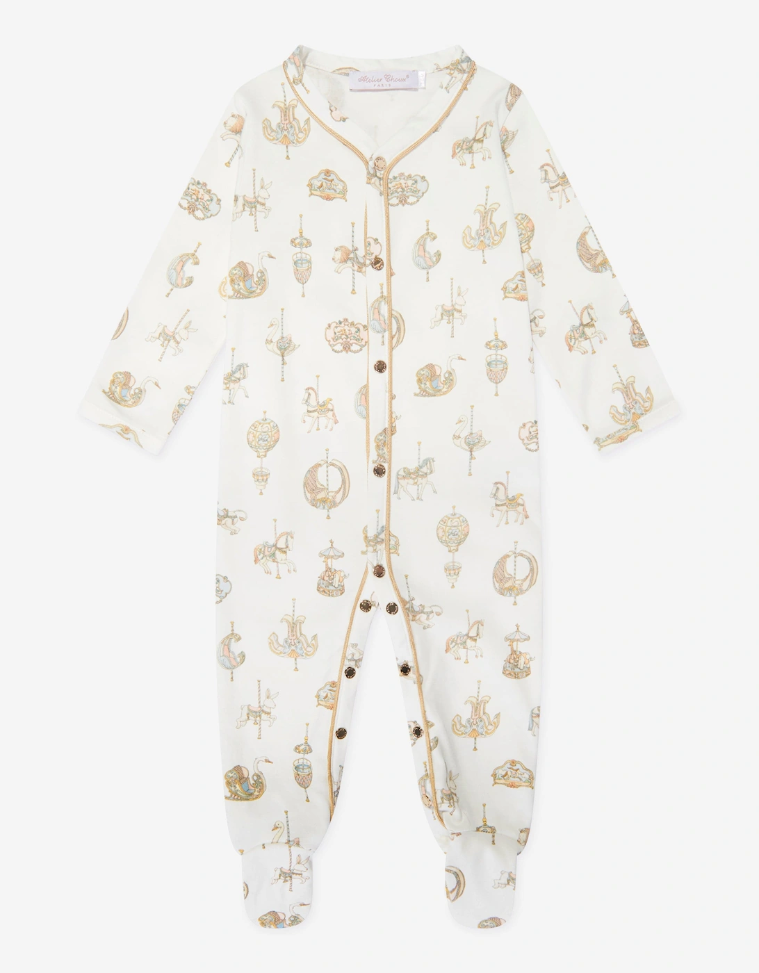 Baby Carousel Classic Playsuit in White, 6 of 5