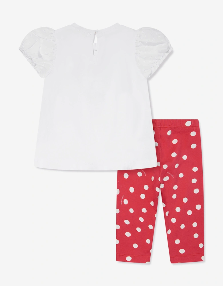 Baby Girls Kitten T-Shirt and Leggings Set in Red