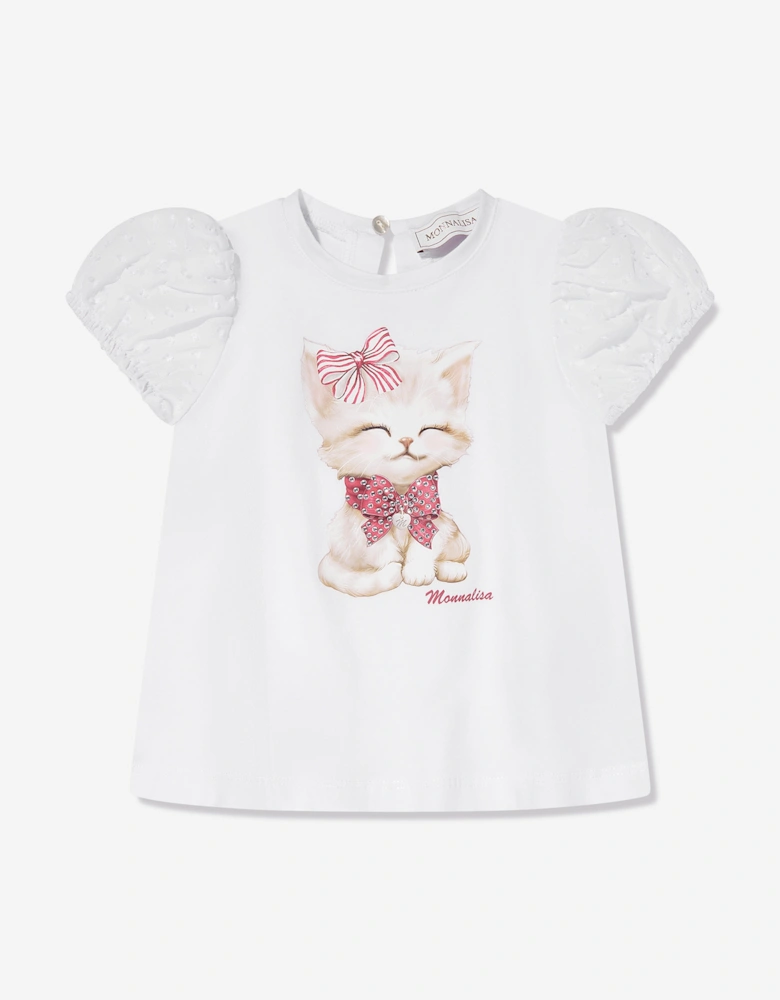 Baby Girls Kitten T-Shirt and Leggings Set in Red