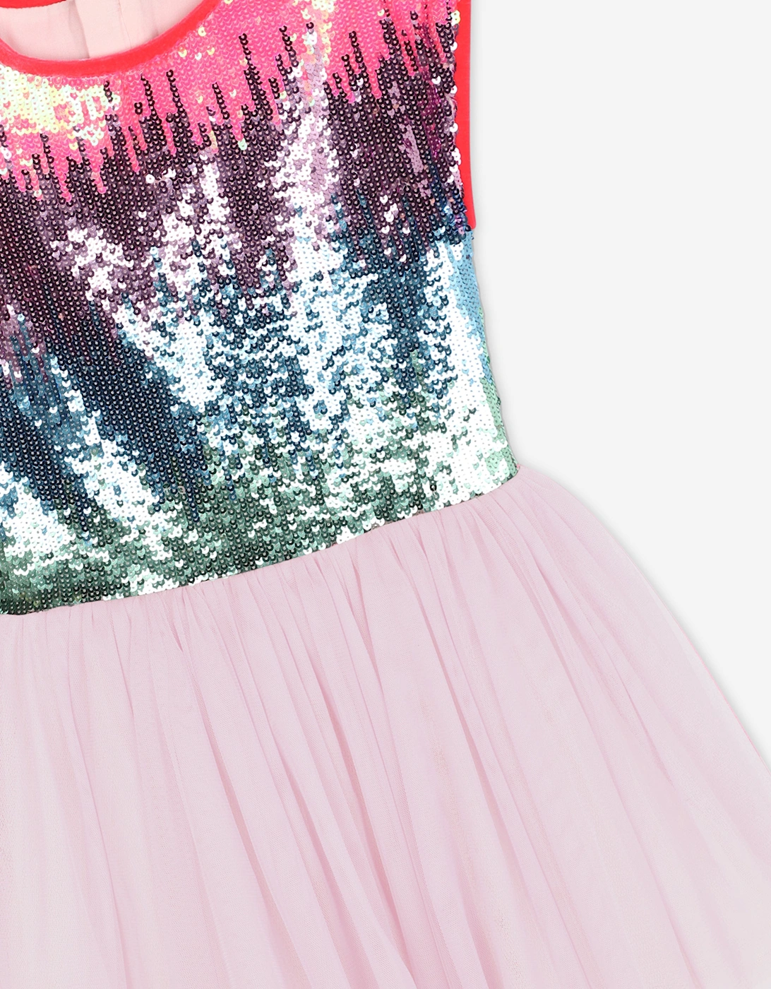 Billieblush Girls Sequin And Mesh Occasion Dress in Pink