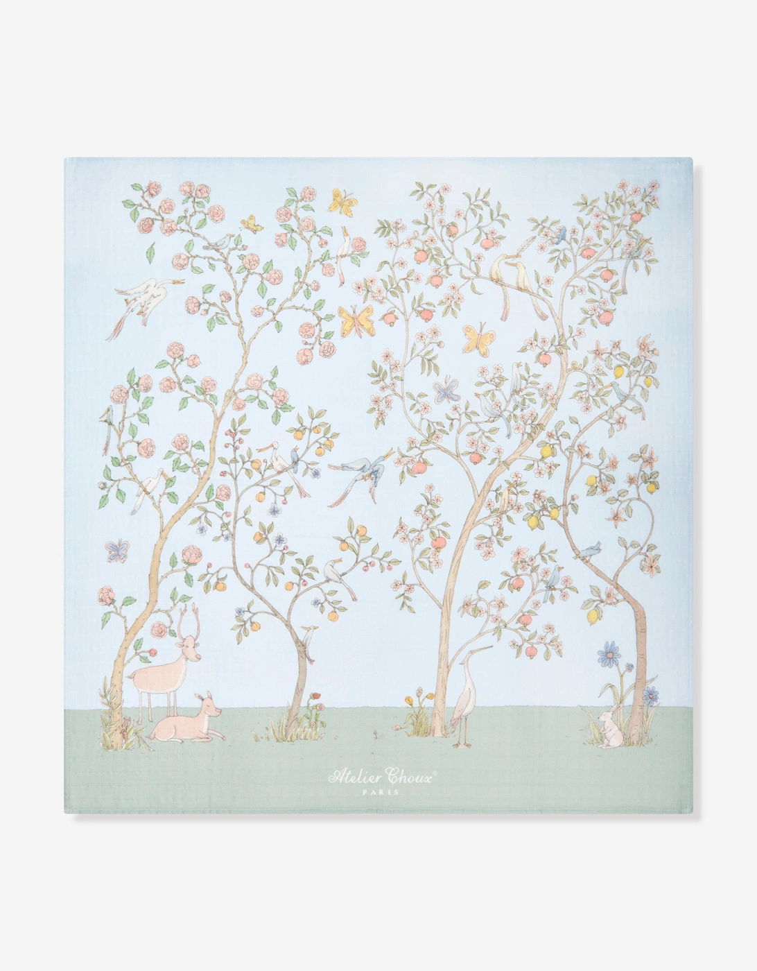Baby Boys In Bloom Swaddle And Satin Bib Set in Blue