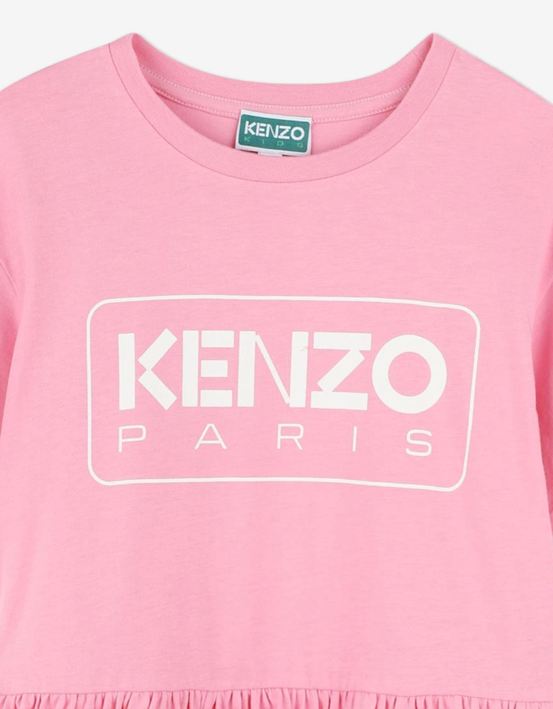 Girls Logo Sweater Dress in Pink