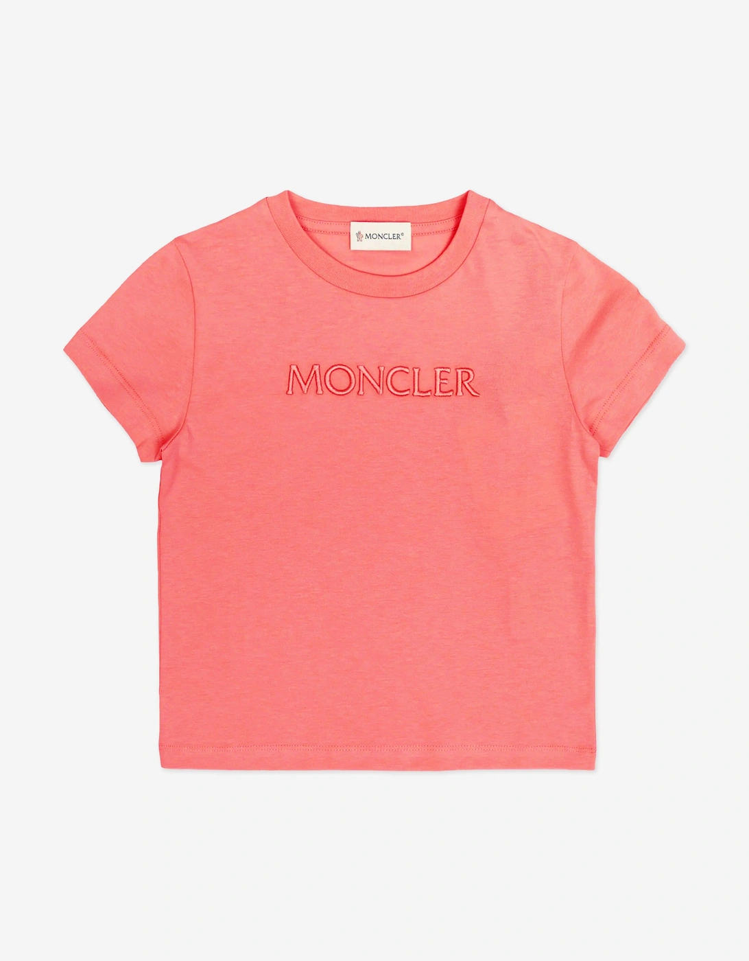 Moncler Girls Pink Enfant Logo T-Shirt In - : 4 Years Size 4 Yrs Kids