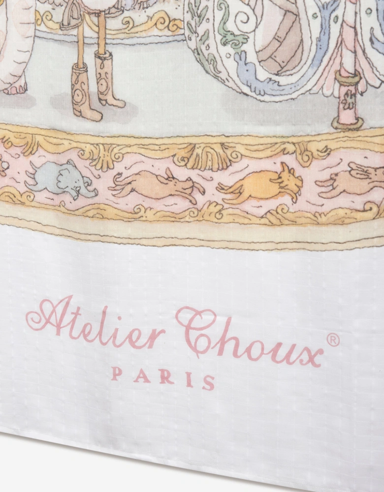 Baby Girls Grand Carousel Blanket in White (200cm)