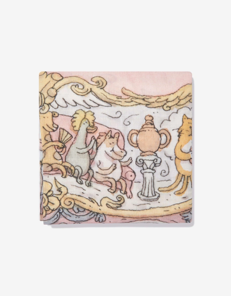 Baby Girls Grand Carousel Blanket in White (200cm)
